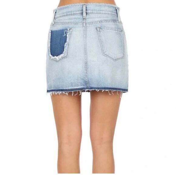 Frame Denim Frayed Mini Denim Skirt Sawyer Size 25 - Picture 3 of 11